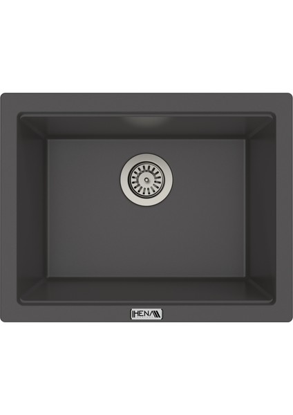 Granit Eviye Tek Gözlü Antrasit 55 x 43 Granit Eviye Kuvars