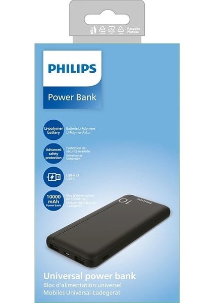 DLP1810CB Siyah Powerbank 10.000MH 2 USB A Usb-C