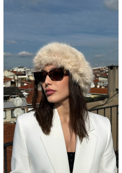 Kadın Kışlık Luxury Fox Fur Içi Deri Moğol Tarz Kürk Kalpak Şapka fırsatları
