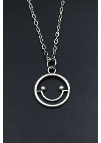 Minimal Gülen Yüz- Smile Düz Zincir Kolye fiyatları