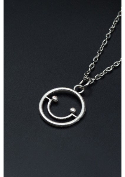 Minimal Gülen Yüz- Smile Düz Zincir Kolye modelleri