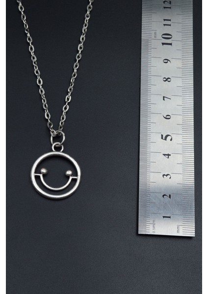 Minimal Gülen Yüz- Smile Düz Zincir Kolye fırsatları