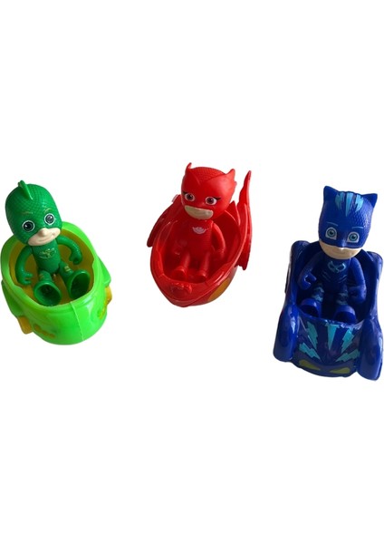 Arabalı Pj Mask Pijamaskeliler Figürleri Oyuncak Seti 3 Araba 6 Karakter