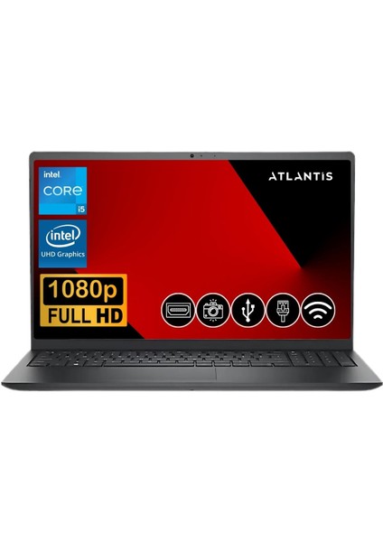 Vostro 3520 İ5-1235U 8gb 1tb M.2 SSD N3002PVNB3520U Atl2 15.6" Freedos Taşınabilir Bilgisayar