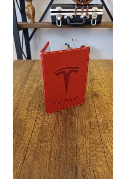 Tesla Deri Dikişli Araç Ruhsat Kılıfı Kabı Oto Ruhsatlık Araba Ruhsat Koruyucu indirimleri