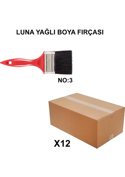 Izmir Fırça Arge Toptan Luna Yağlı Boya Fırçası No 3 - 12 Adet 003866