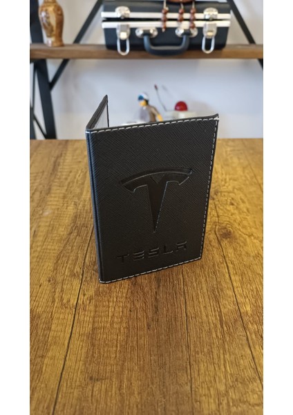 Tesla Deri Dikişli Araç Ruhsat Kılıfı Kabı Oto Ruhsatlık Araba Ruhsat Koruyucu indirimleri