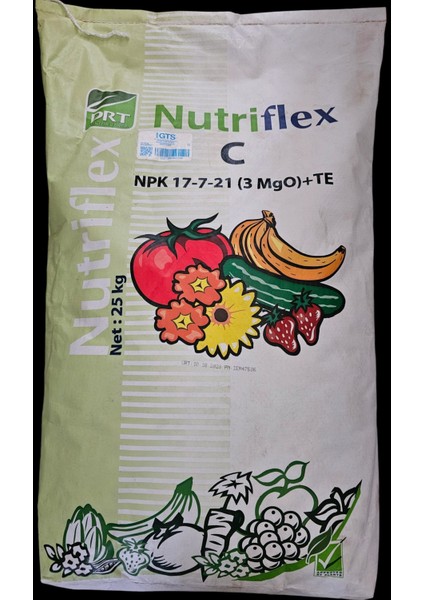 Damlama Gübresi Npk Özel Nutriflex C 17-7-21+3mgo+Te Gübre 25 kg