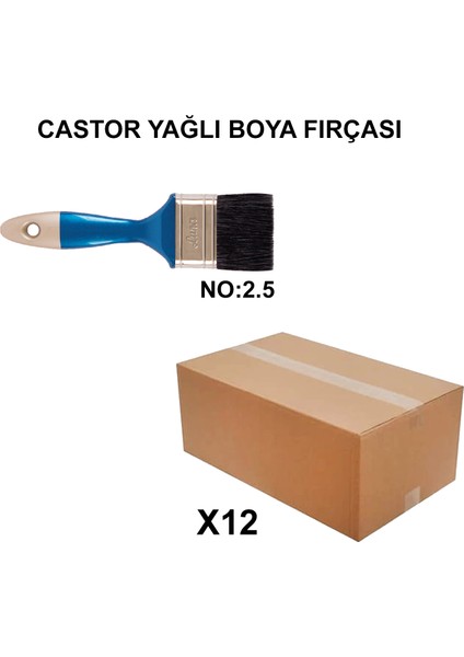 Izmir Fırça Arge Toptan Castor Yağlı Boya Fırçası No 2.5- 12 Adet 004108
