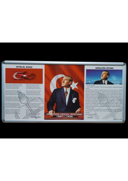 Milli Levha 3 Lü Set Tek Parça Alüminyum Rondo Çerceve 45 x 90 cm