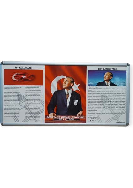 Milli Levha 3 Lü Set Tek Parça Alüminyum Rondo Çerceve 45 x 90 cm