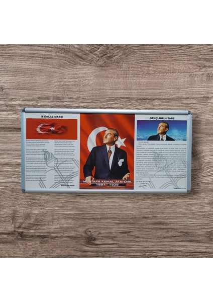 Milli Levha 3 Lü Set Tek Parça Alüminyum Rondo Çerceve 45 x 90 cm