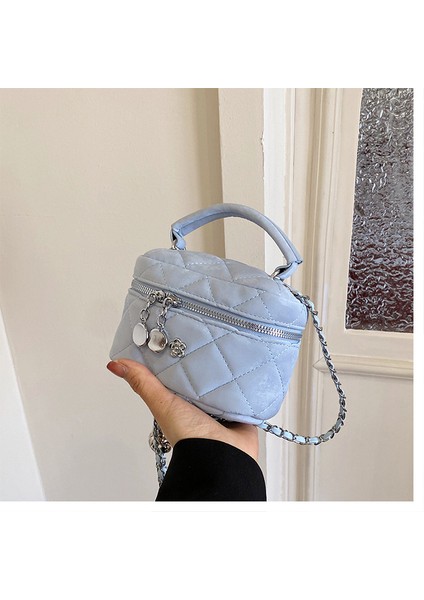 Mizaç Basit Doku Zincir El Çantası Omuz Çapraz Küçük Kare Çanta (Yurt Dışından)