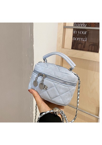 Mizaç Basit Doku Zincir El Çantası Omuz Çapraz Küçük Kare Çanta (Yurt Dışından) modelleri