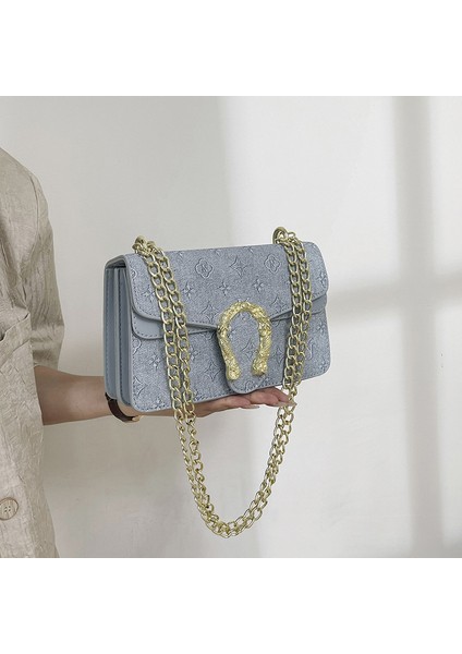 Üst Düzey Moda Zincir Küçük Kare Çanta Bayanlar Omuz Crossbody Çanta (Yurt Dışından) fiyatları