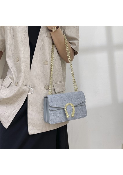 Üst Düzey Moda Zincir Küçük Kare Çanta Bayanlar Omuz Crossbody Çanta (Yurt Dışından) modelleri