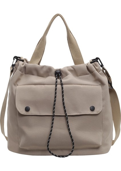 Büyük Kapasiteli Ipli Kova Çanta Tek Omuz Crossbody El Çantası (Yurt Dışından)