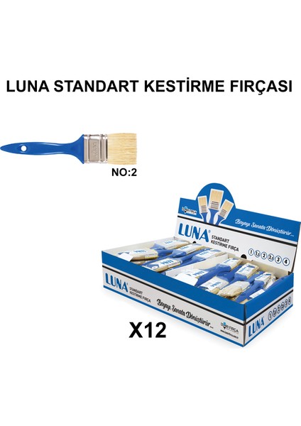 Izmir Fırça Arge Toptan Luna Standart Kestirme Fırçası No 2 - 12 Adet 003026