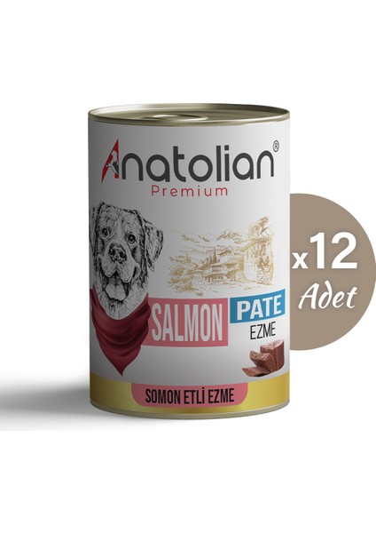 Anatolian Premium Adult Salmon Pate Yetişkin Somonlu Ezme Köpek Konservesi 400 gr x 12 Adet