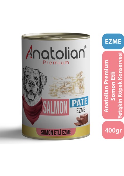 Anatolian Premium Adult Salmon Pate Yetişkin Somonlu Ezme Köpek Konservesi 400 gr x 12 Adet