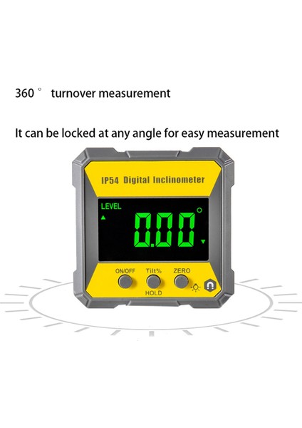 IP54 4X90 Derece Dijital Eğimölçer Açı Ölçer Arka Aydınlatma (Yurt Dışından)