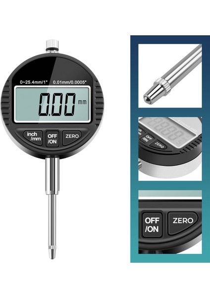 Dijital Kadran Göstergesi Dtı 0.01MM/.0005" ~ 0-25.4mm/1" Saat Ölçer (Yurt Dışından)