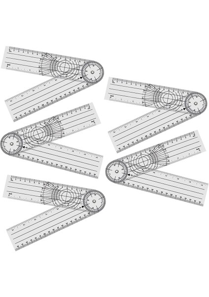 Protractor 5'li Paket Protractor Açı Omurga Cetveli Ortopedik Cetvel (Yurt Dışından)