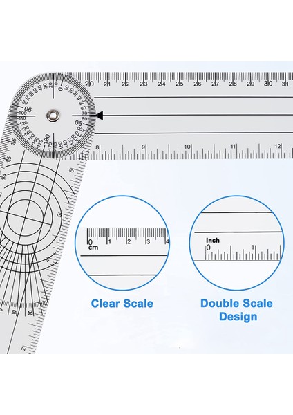 Protractor 5'li Paket Protractor Açı Omurga Cetveli Ortopedik Cetvel (Yurt Dışından)