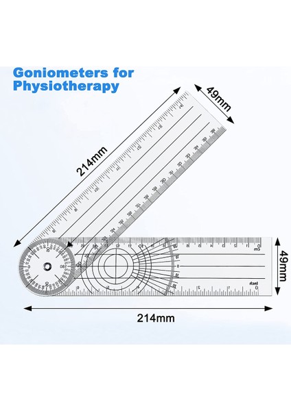 Protractor 5'li Paket Protractor Açı Omurga Cetveli Ortopedik Cetvel (Yurt Dışından)