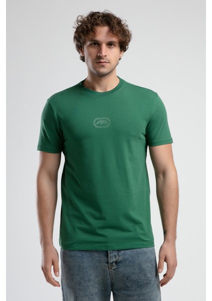 ECKO UNLTD Johnson Yeşil Bisiklet Yaka Baskılı Standard Fit Erkek Tshirt