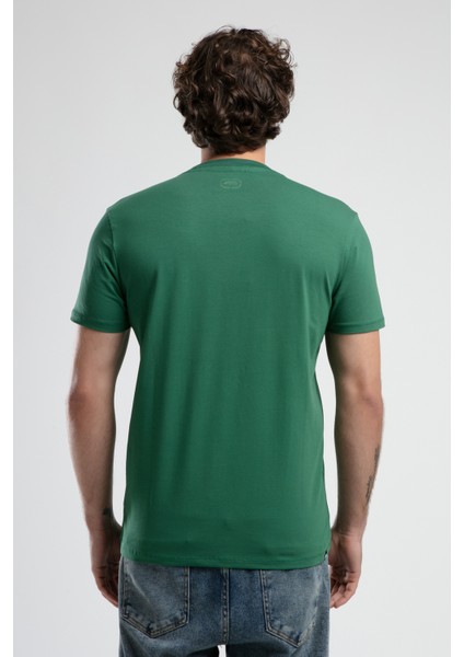 ECKO UNLTD Johnson Yeşil Bisiklet Yaka Baskılı Standard Fit Erkek Tshirt modelleri