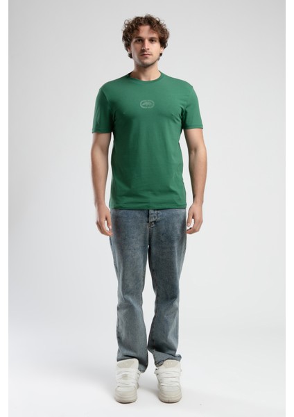 ECKO UNLTD Johnson Yeşil Bisiklet Yaka Baskılı Standard Fit Erkek Tshirt fırsatları