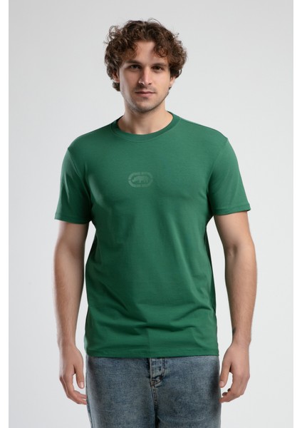 ECKO UNLTD Johnson Yeşil Bisiklet Yaka Baskılı Standard Fit Erkek Tshirt indirimleri