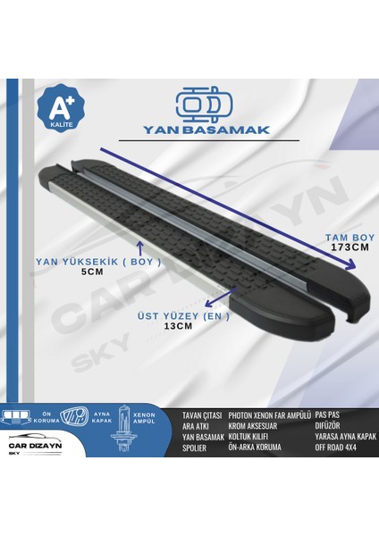 Jeep Renegade Nirvana Alüminyum Yan Basamak Marşpiyel Koruma 2014>2015>2016>2017>2018>2019>2020>2021>2022>2023>2024>2025
