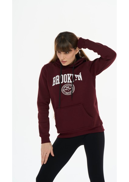 Kadın Pamuklu Içi Polarlı Kapüşonlu Sweatshirt