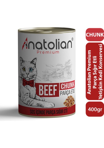 Adult Beef Biftekli Parça Etli Yetişkin Kedi Konservesi 400 gr x 6 Adet