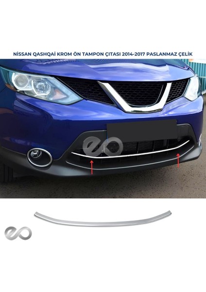 Nissan Qashqai Krom Alt Ön Panjur 2014-2017 P. Çelik