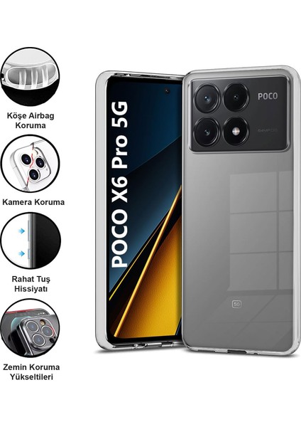 Poco X6 Pro 5g Kılıf Şeffaf Kamera Korumalı Esnek Yumuşak Silikon fiyatları