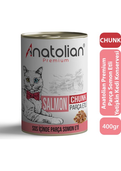 Anatolian Premium Adult Salmon Somonlu Yetişkin Kedi Konservesi 400 gr 6 Adet