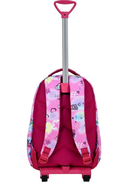 Çekçekli 3'lü Okul Seti, Renkli Desenli Ilkokul Çantası + Beslenme Çantası + Kalemlik modelleri