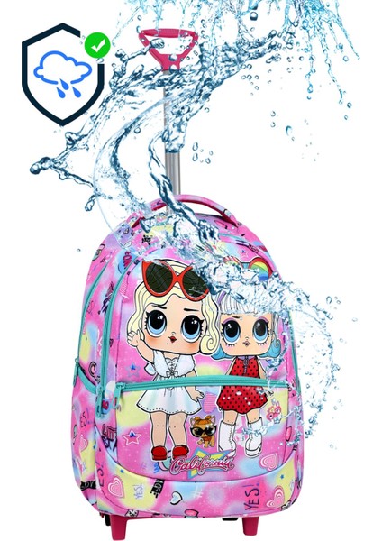 Çekçekli 3'lü Okul Seti, Renkli Desenli Ilkokul Çantası + Beslenme Çantası + Kalemlik fırsatları