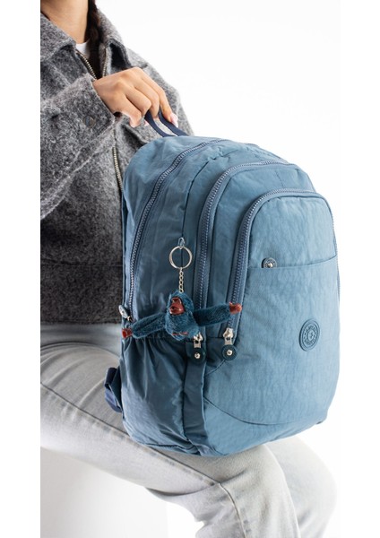 Su Geçirmez Kumaş Mavi Renk Çanta Yükseklik 40CM Genişlik 28CM modelleri