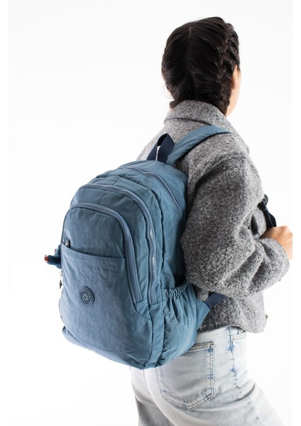 Su Geçirmez Kumaş Mavi Renk Çanta Yükseklik 40CM Genişlik 28CM indirimleri