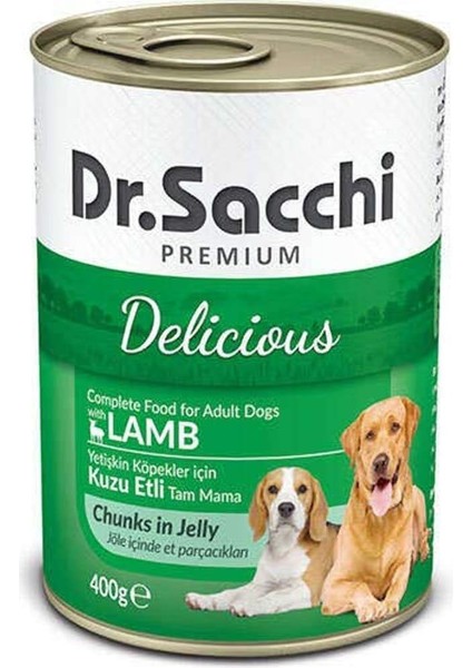 Dr. Sacchı Kuzu Etli Yetişkin Köpek Konservesi 400 gr x 12 Adet