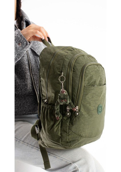 Su Geçirmez Kumaş Yeşil Çanta Yükseklik 40CM Genişlik 28CM