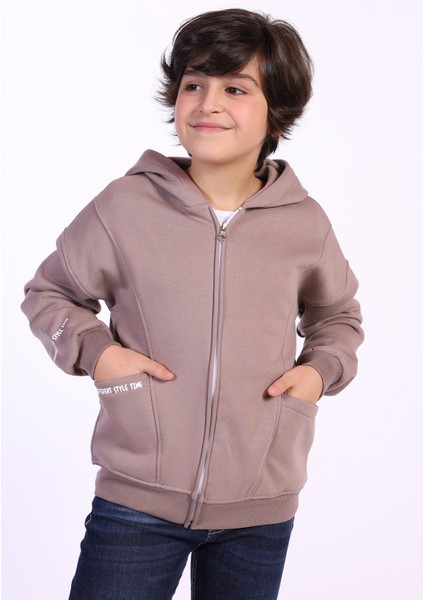 Erkek Çocuk Cep Dıfferent Style Tıme Baskılı Hırka fiyatları