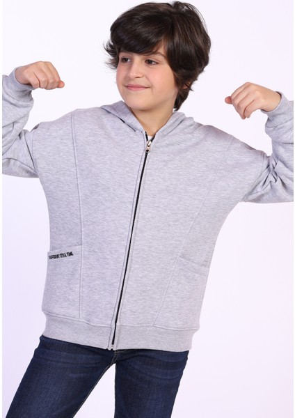 Erkek Çocuk Cep Dıfferent Style Tıme Baskılı Hırka modelleri