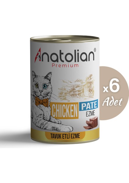 Adult Chicken Pate Tavuklu Ezme Yetişkin Kedi Konservesi 400 gr x 6 Adet