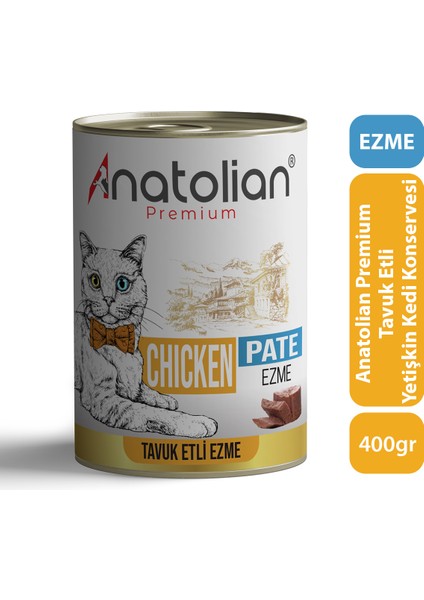 Adult Chicken Pate Tavuklu Ezme Yetişkin Kedi Konservesi 400 gr x 6 Adet