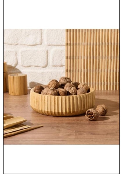 Bambu Çizgili Kase Meyvelik Ekmeklik Salata Meze Bowl Curve Kase Sunum Tepsisi modelleri